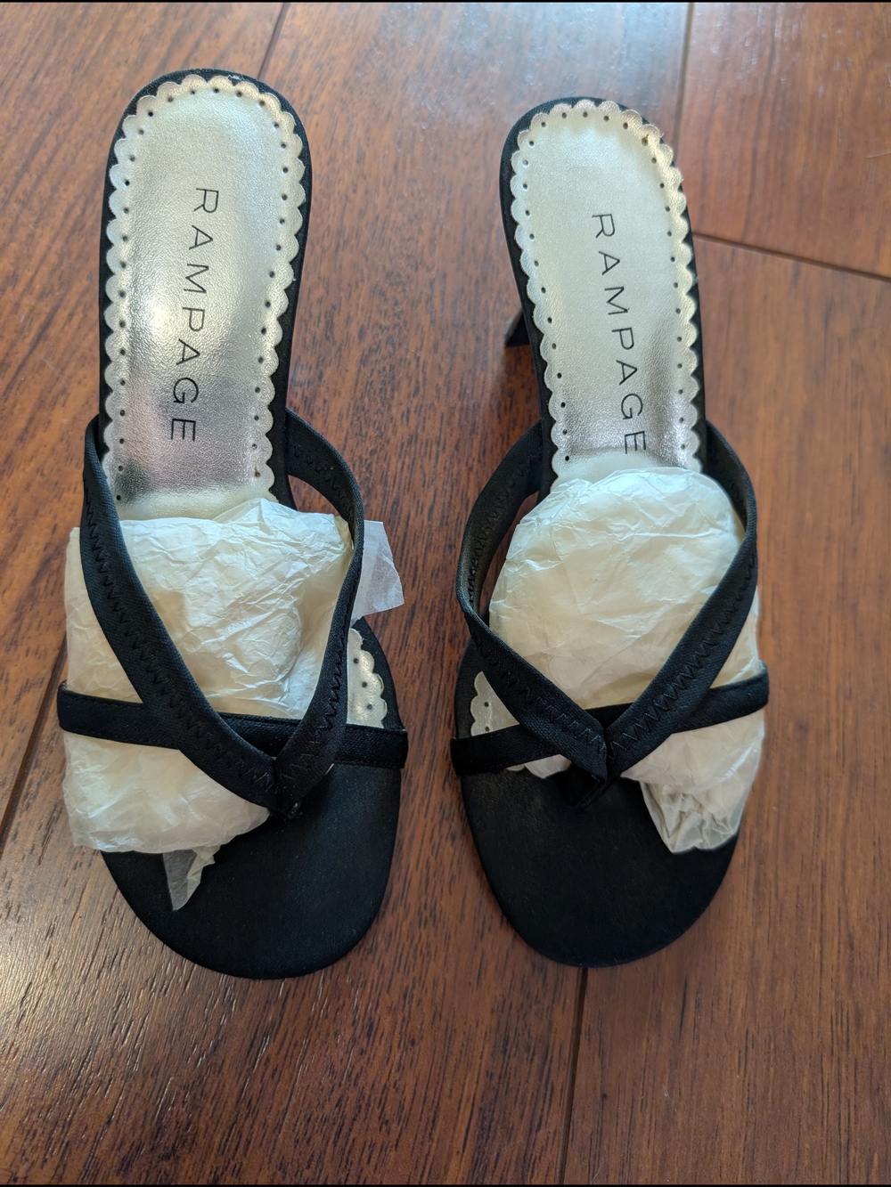 Rampage Black Strappy Knot-Front Heeled Sandals